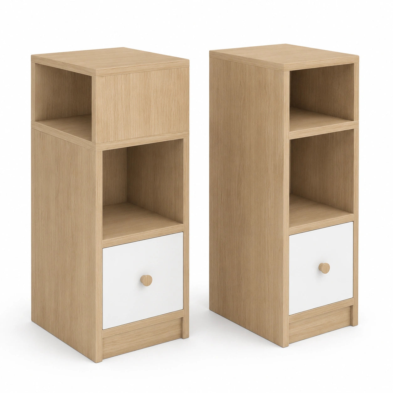 lot-de-2-tables-de-chevet-etroites-avec-compartiments-et-tiroir-pour-chambre-et-salon-chene-clair-dirnnw6443ft
