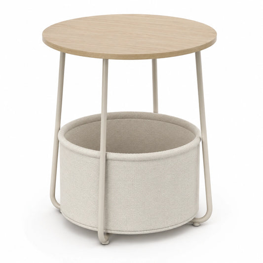 table-basse-ronde-avec-panier-de-rangement-en-tissu-style-moderne-beige-naturel-et-blanc-creme-lbcrun6340rd